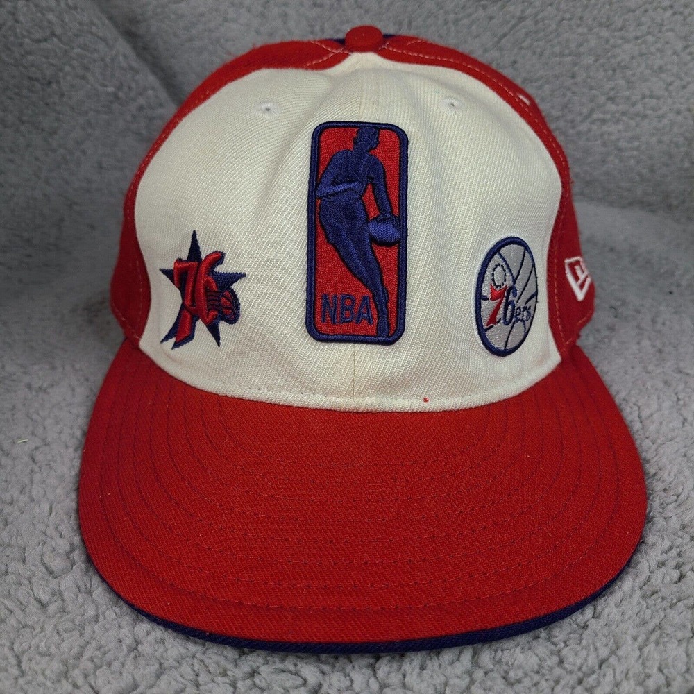 Philadelphia 76ers Hat Cap Fitted 7 1/8 Red Wool New‎ Era Mens NBA Basketball